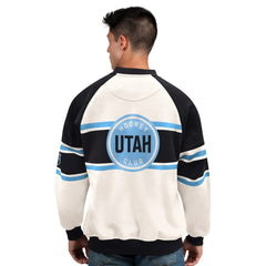 Utah Mammoth Starter Male Adult Defense Fleece Crewneck Sweatshirt - White | US 202986204