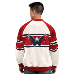 Washington Capitals Starter Male Adult Defense Fleece Crewneck Sweatshirt - White | US 202986211