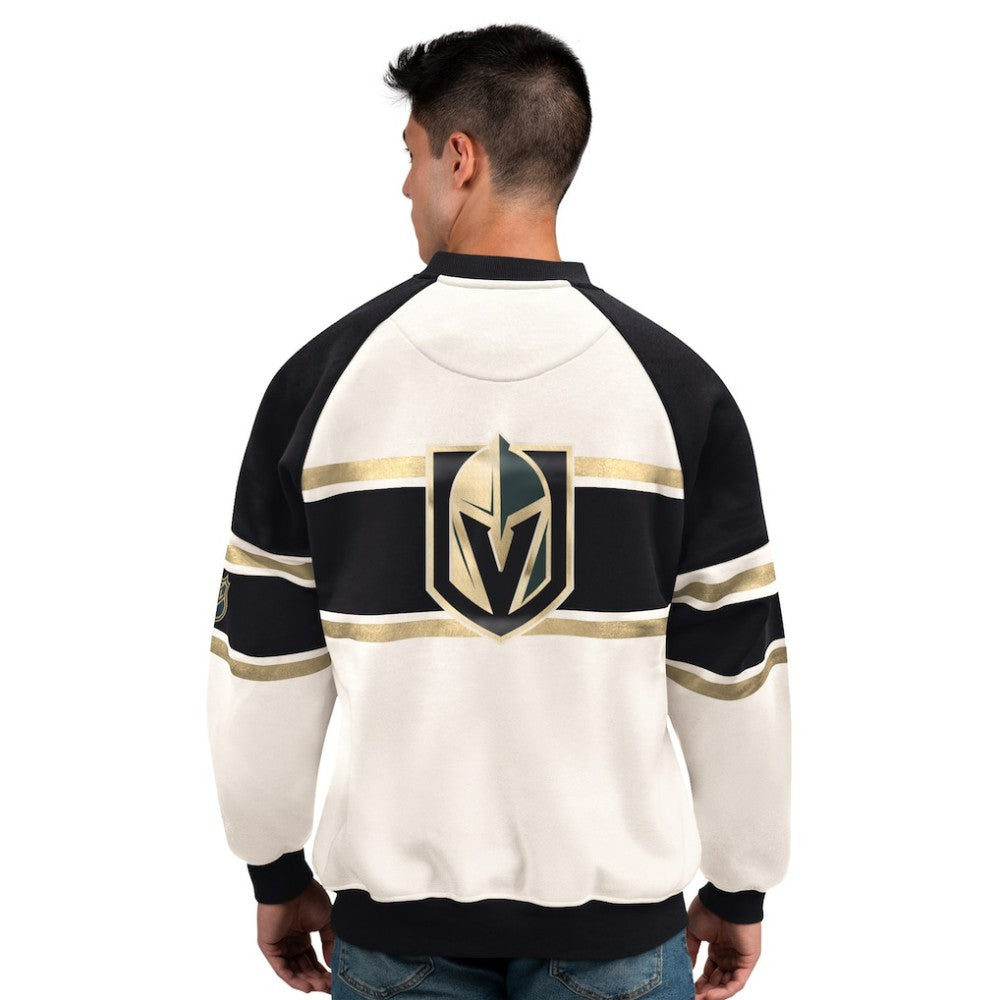 Vegas Golden Knights Starter Male Adult Defense Fleece Crewneck Sweatshirt - White | US 202986214
