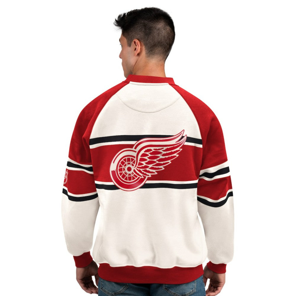 Detroit Red Wings Starter Male Adult Defense Fleece Crewneck Sweatshirt - White | US 202986215