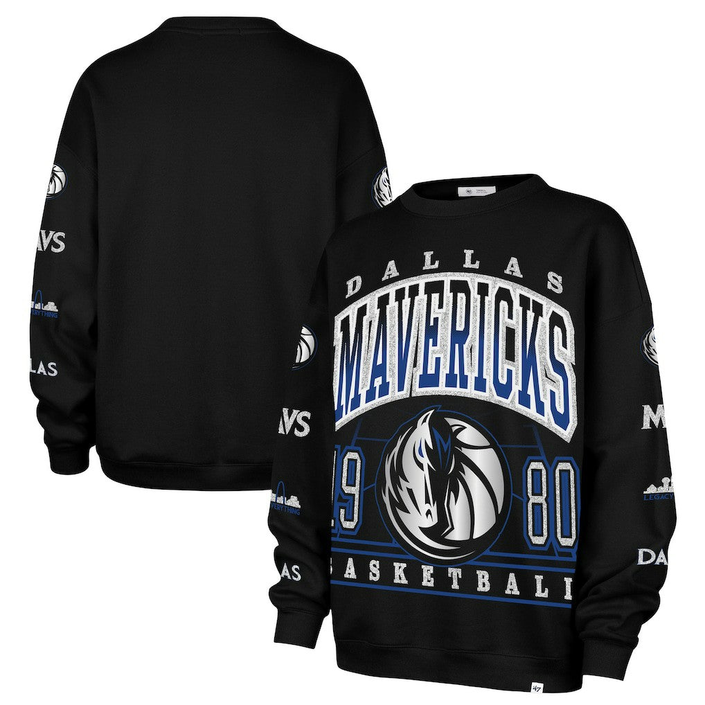 Dallas Mavericks '47 Women's 2025/26 City Edition Go Big Oversized Sweatshirt Black - 47 brand