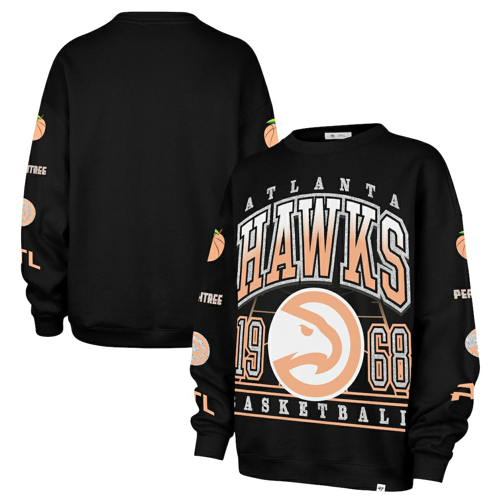 Atlanta Hawks '47 Women's 2025/26 City Edition Go Big Oversized Sweatshirt Black - 47 brand