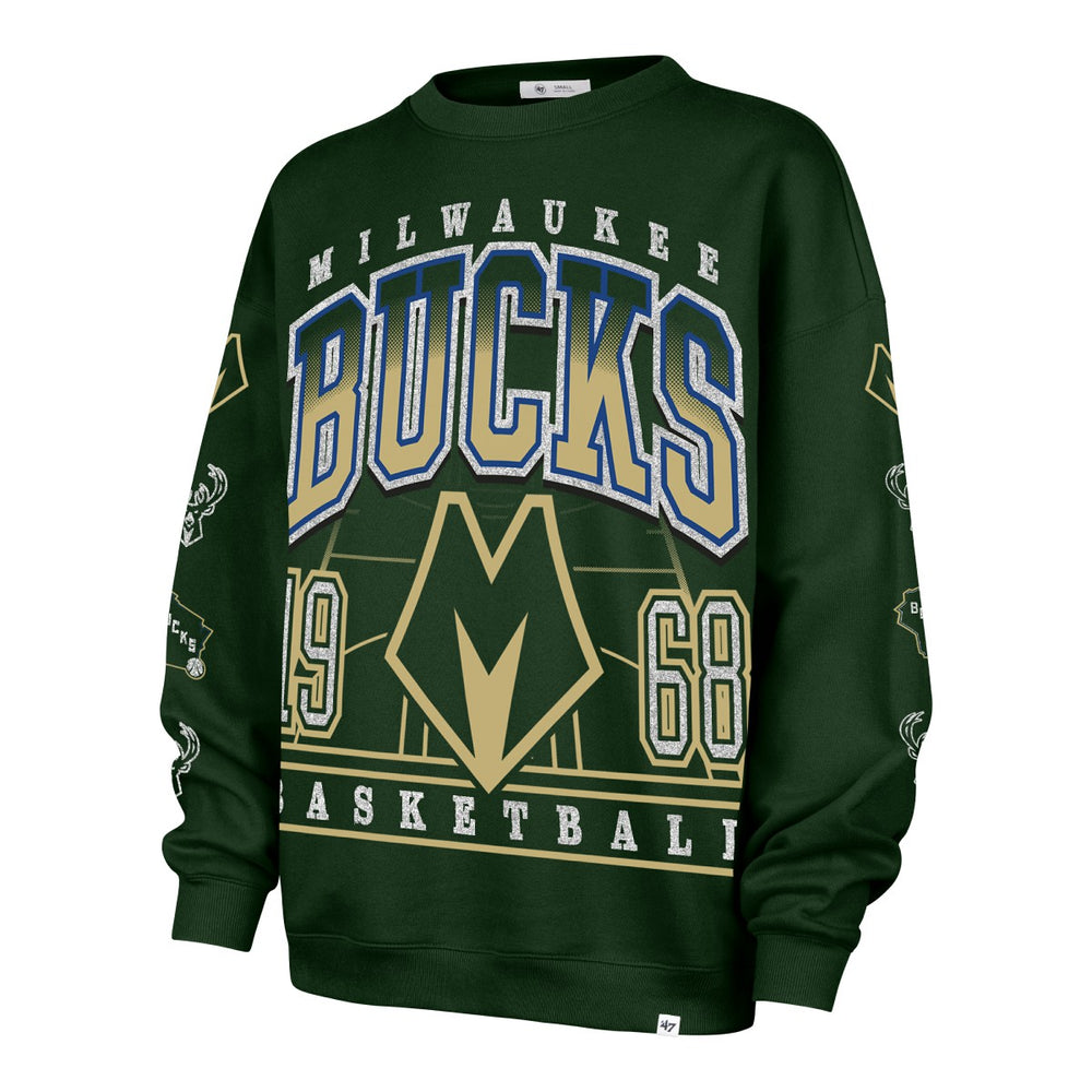 Milwaukee Bucks '47 Women's 2025/26 City Edition Go Big Oversized Sweatshirt Hunter Green - 47 brand