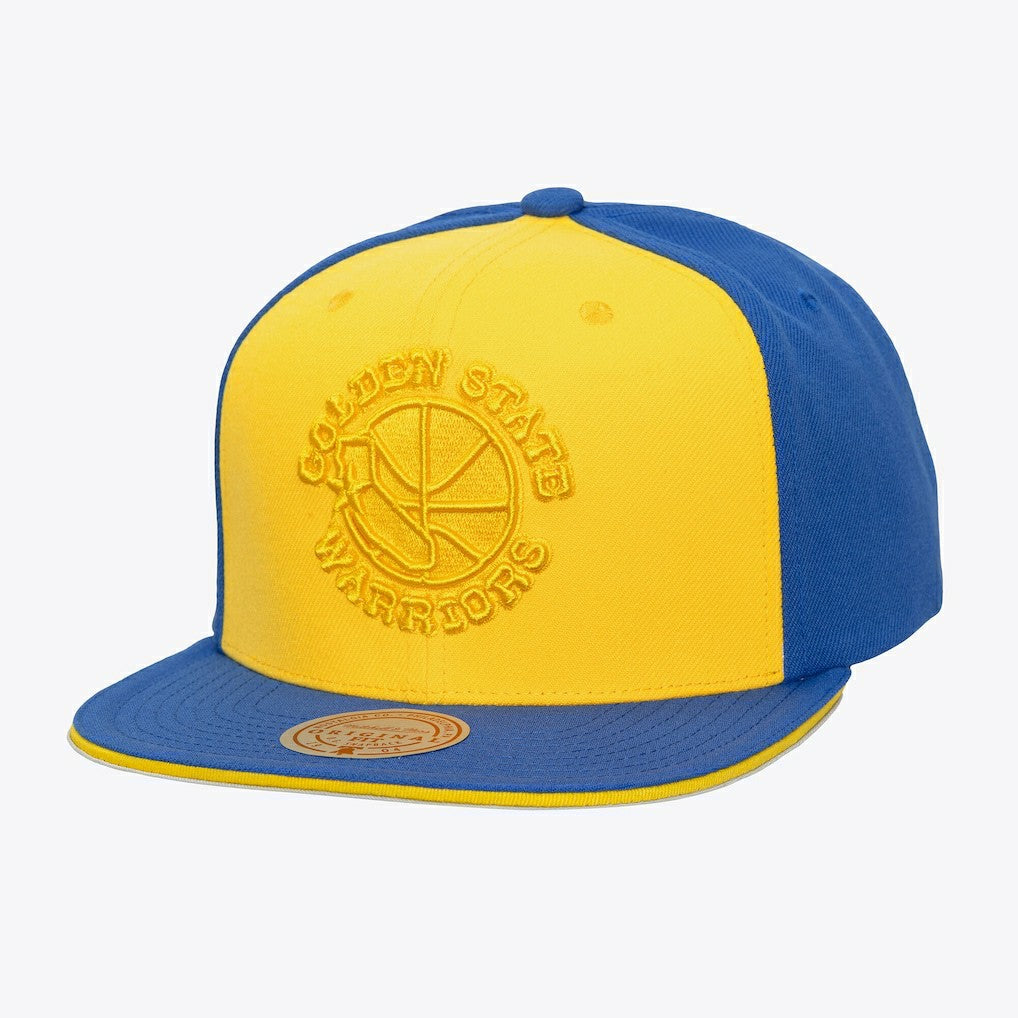 Golden State Warriors Color Pop Snapback Hat Gold/Royal - Mitchell & Ness