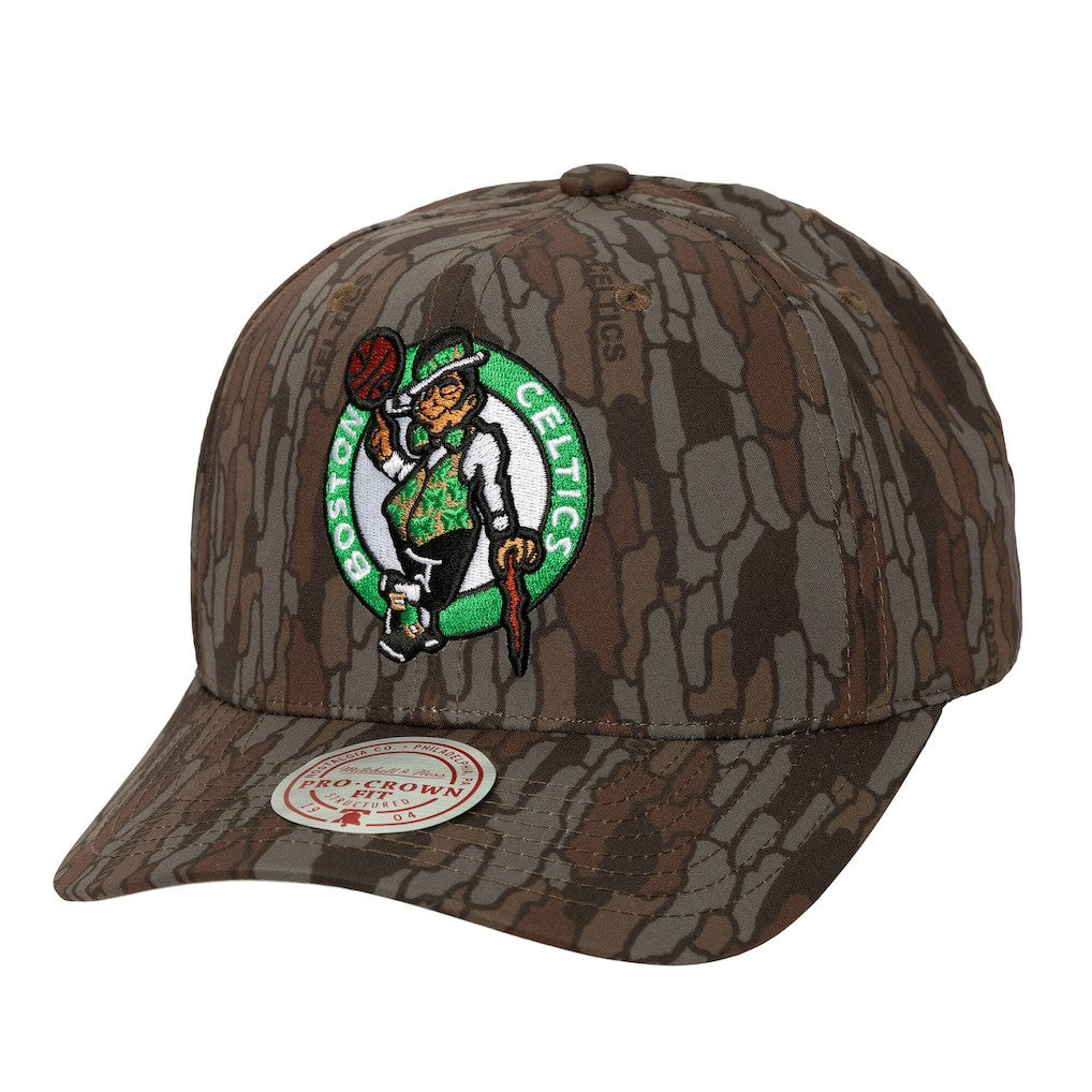 Boston Celtics Hidden Pro-Crown Adjustable Hat Camo - Mitchell & Ness