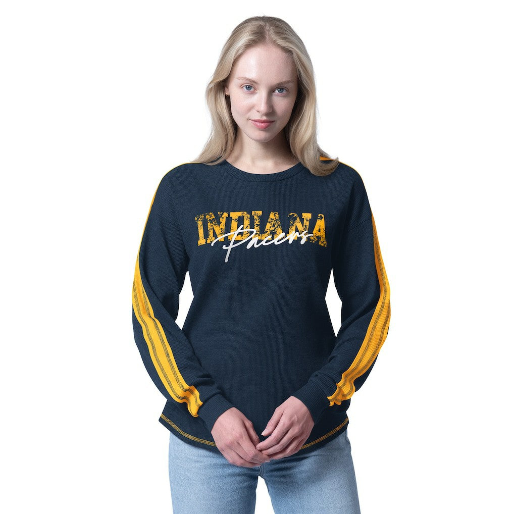 Indiana Pacers G-III 4Her by Carl Banks Women's Advantage Tri-Blend Long Sleeve T-Shirt Navy