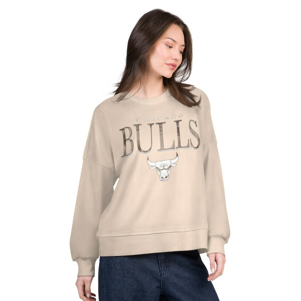 Chicago Bulls G-III 4Her by Carl Banks Women's Oversized Vet II Sweatshirt Natural outlet