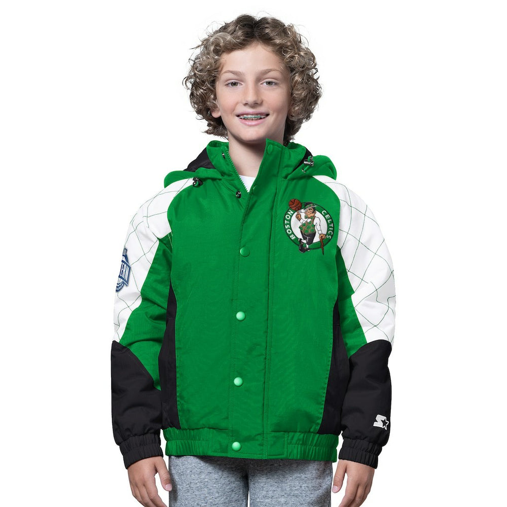 Boston Celtics Starter Youth All Time Pro Jr. Full-Zip Hoodie Jacket Kelly Green/Black outlet