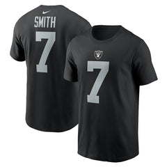 Geno Smith Las Vegas Raiders Name & Number T-Shirt - Black T-shirts