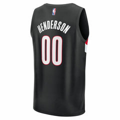 Scoot Henderson Portland Trail Blazers Fast Break Replica Jersey Icon Edition Black - Fanatics