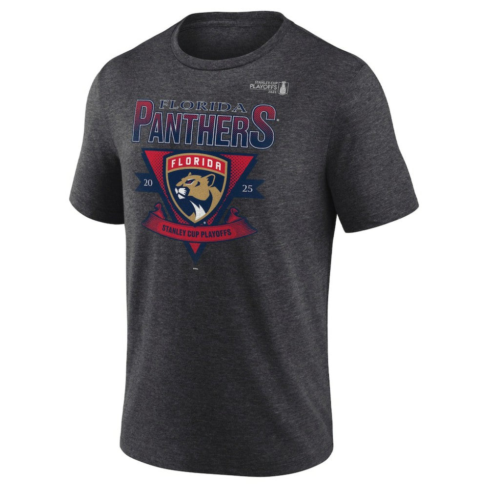 Florida Panthers Fanatics 2025 Stanley Cup Playoffs Crossbar Tri-Blend T-Shirt - Heather Charcoal | US 202988646