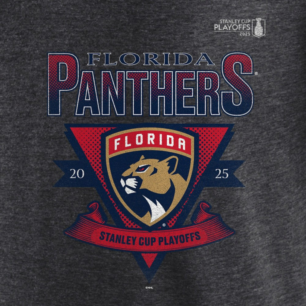 Florida Panthers Fanatics 2025 Stanley Cup Playoffs Crossbar Tri-Blend T-Shirt - Heather Charcoal | US 202988646
