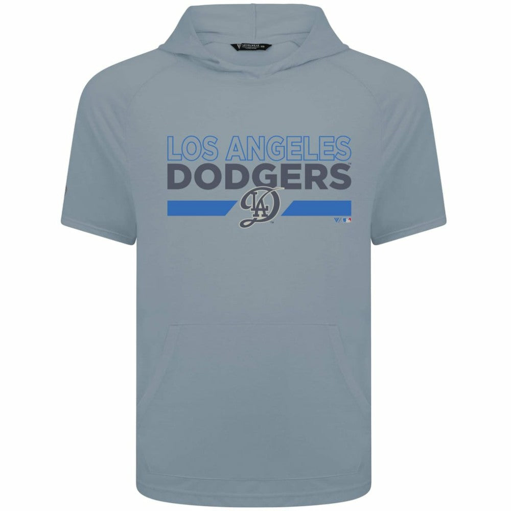 Los Angeles Dodgers Levelwear City Connect Phase No Hitter Short Sleeve Pullover Hoodie - Gray Hoodies