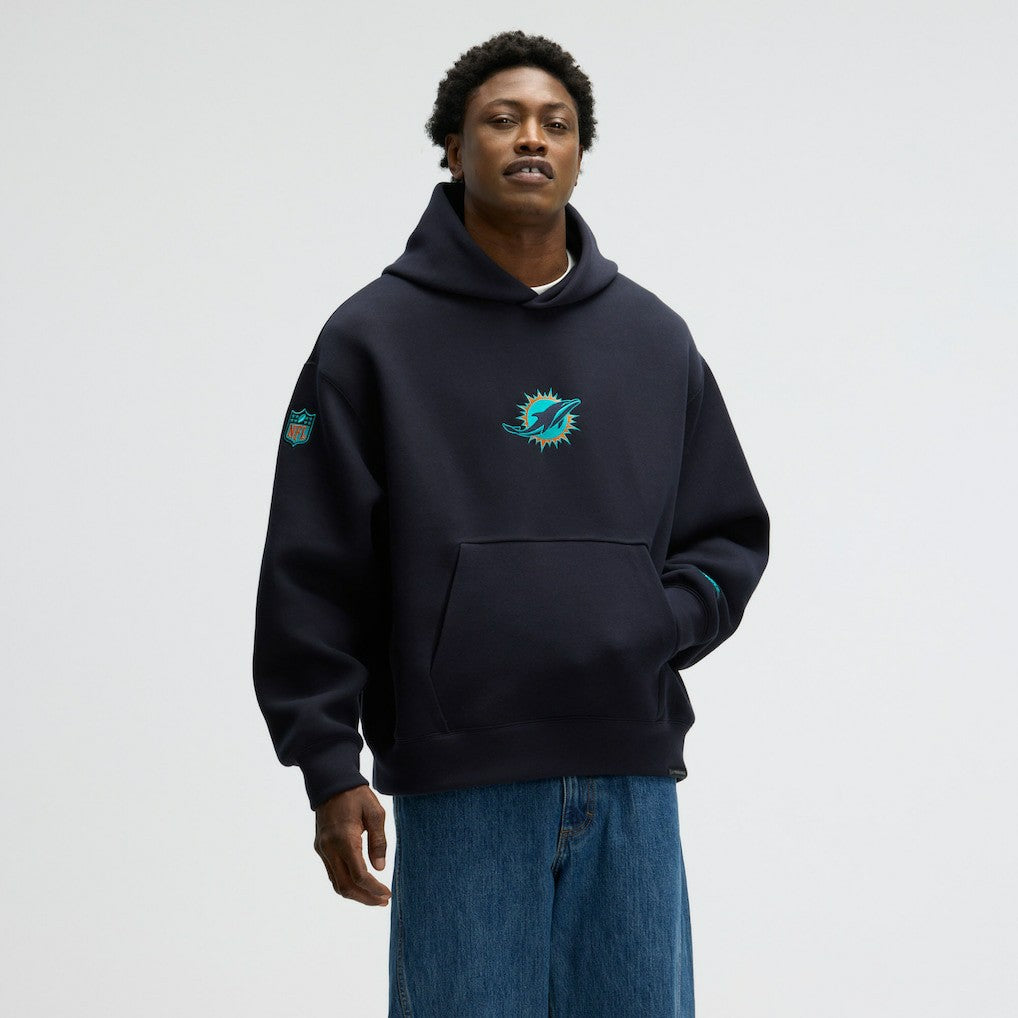 Miami Dolphins 2025 Rivalries Collection Oversized Tech Fleece Hoodie - Pitch Blue Hoodies