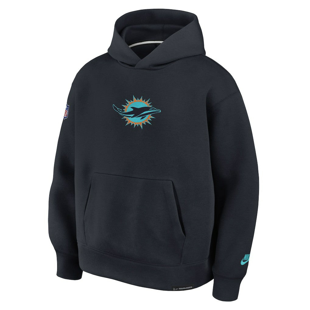 Miami Dolphins 2025 Rivalries Collection Oversized Tech Fleece Hoodie - Pitch Blue Hoodies