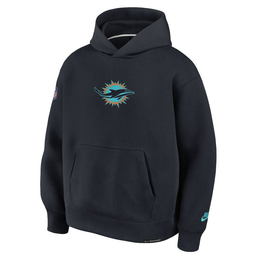 Miami Dolphins 2025 Rivalries Collection Oversized Tech Fleece Hoodie - Pitch Blue Hoodies