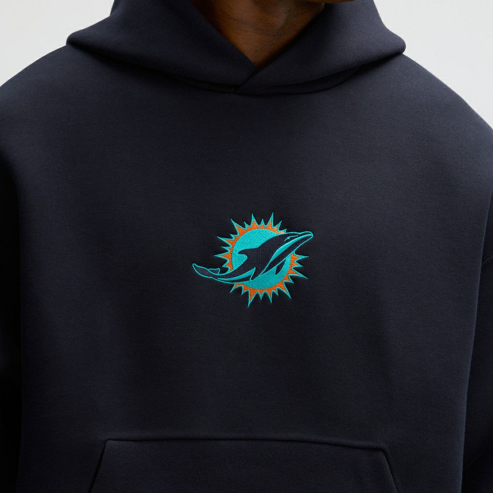 Miami Dolphins 2025 Rivalries Collection Oversized Tech Fleece Hoodie - Pitch Blue Hoodies