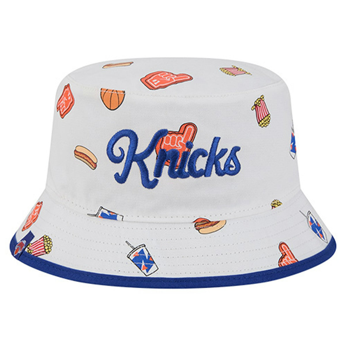 New York Knicks Team Cheer Reversible Bucket Hat White - New Era