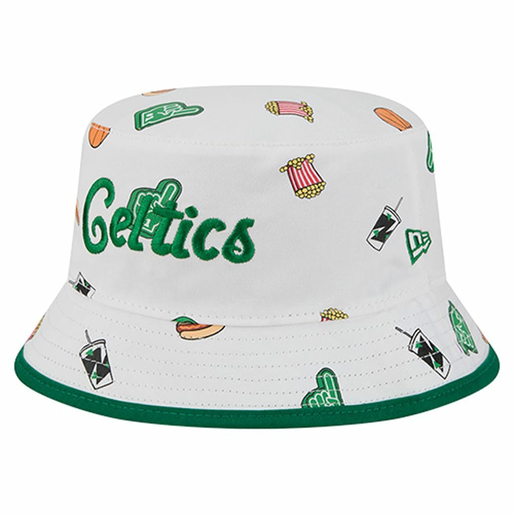Boston Celtics Team Cheer Reversible Bucket Hat White - New Era