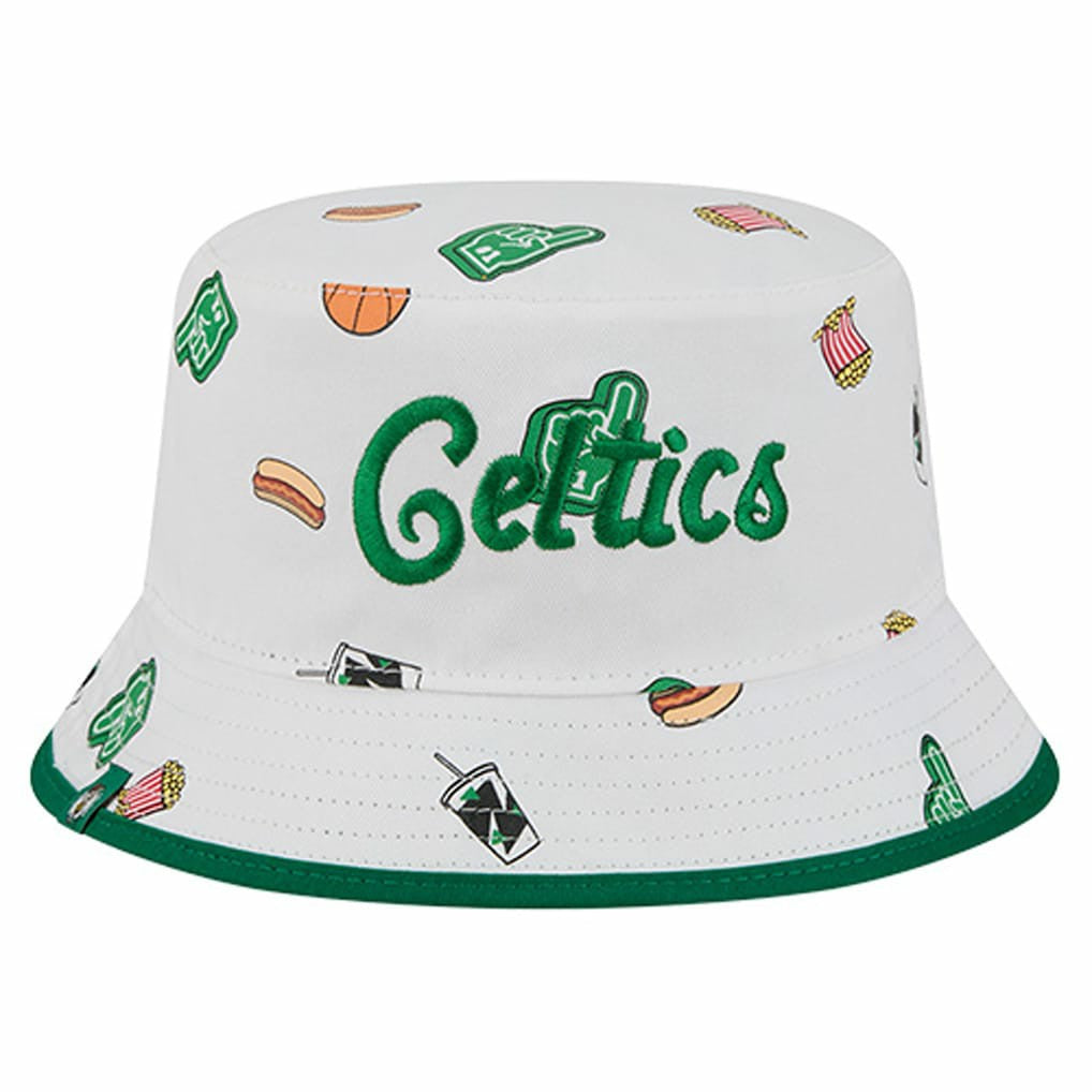 Boston Celtics Team Cheer Reversible Bucket Hat White - New Era