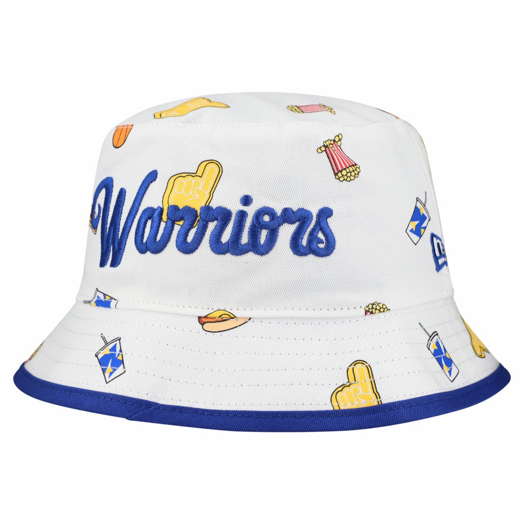 Golden State Warriors Team Cheer Reversible Bucket Hat White - New Era
