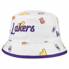 Los Angeles Lakers Team Cheer Reversible Bucket Hat White - New Era