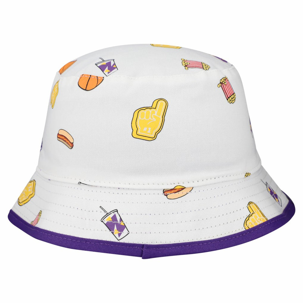 Los Angeles Lakers Team Cheer Reversible Bucket Hat White - New Era