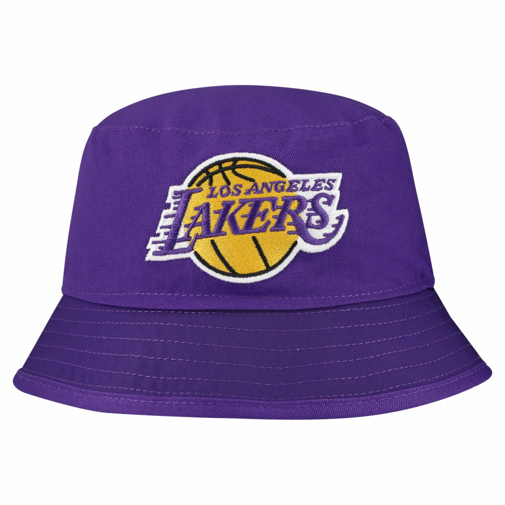 Los Angeles Lakers Team Cheer Reversible Bucket Hat White - New Era
