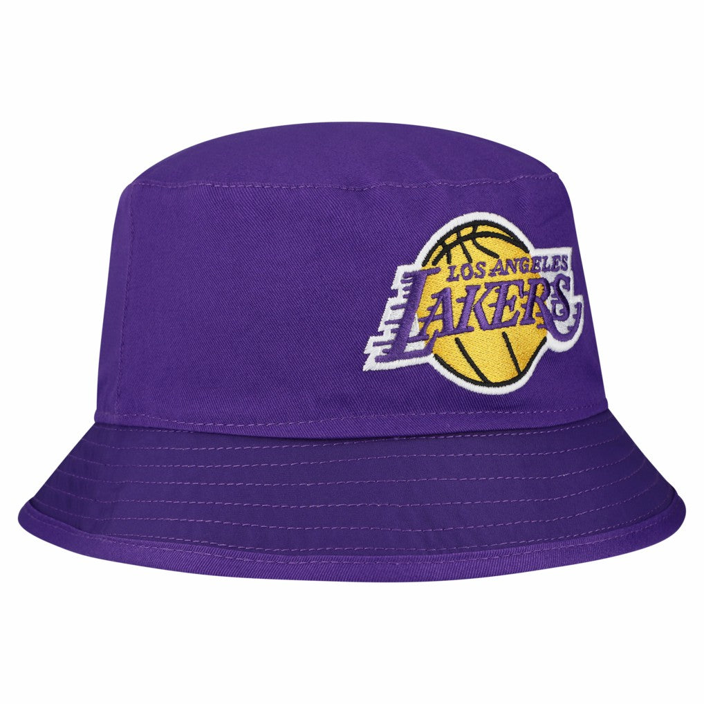 Los Angeles Lakers Team Cheer Reversible Bucket Hat White - New Era