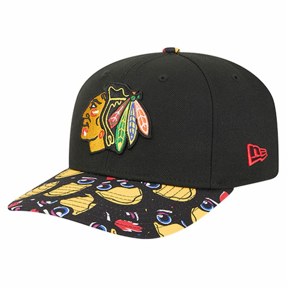 Chicago Blackhawks New Era Mascot Visor 9SEVENTY Adjustable Hat - Black | US 202989676