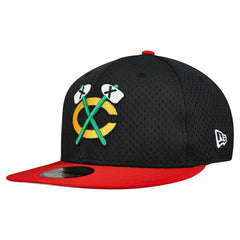 Chicago Blackhawks New Era Mesh Crown Two-Tone 59FIFTY Fitted Hat - Black/Red | US 202989689
