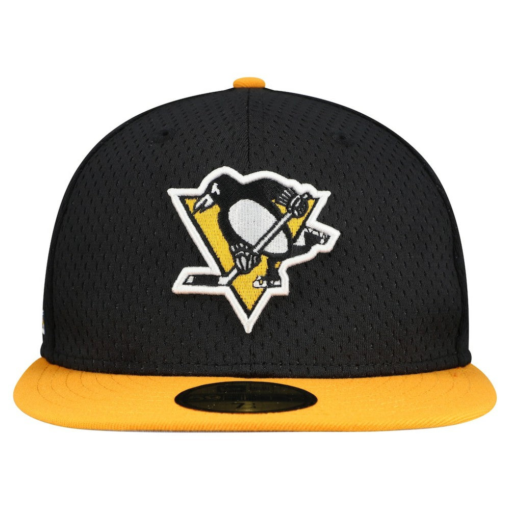 Pittsburgh Penguins New Era Mesh Crown Two-Tone 59FIFTY Fitted Hat - Black/Gold | US 202989692