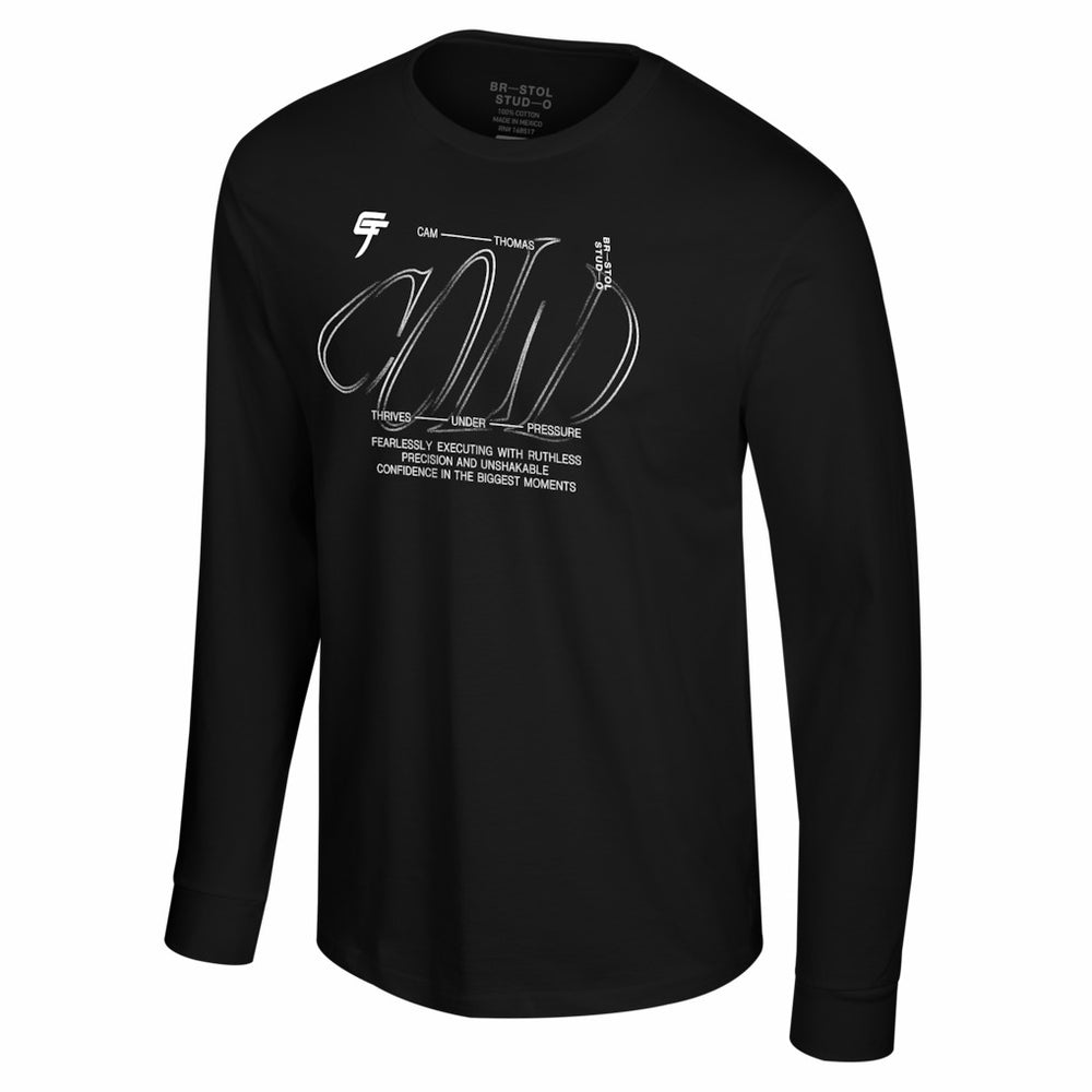 Cam Thomas Brooklyn Nets Bristol Studio Unisex Stadium Essentials Long Sleeve T-Shirt Black
