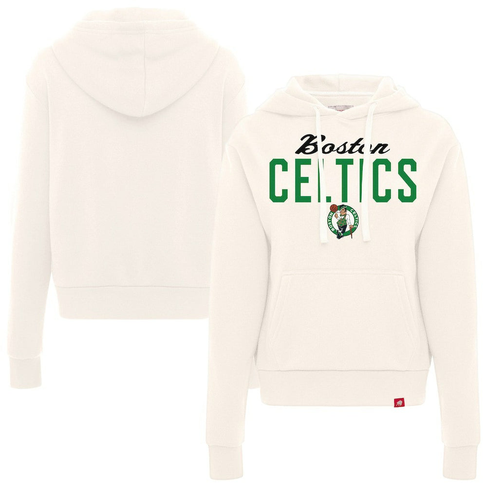 Boston Celtics Sportiqe Women's Ava Boxy Tri-Blend Pullover Hoodie Cream