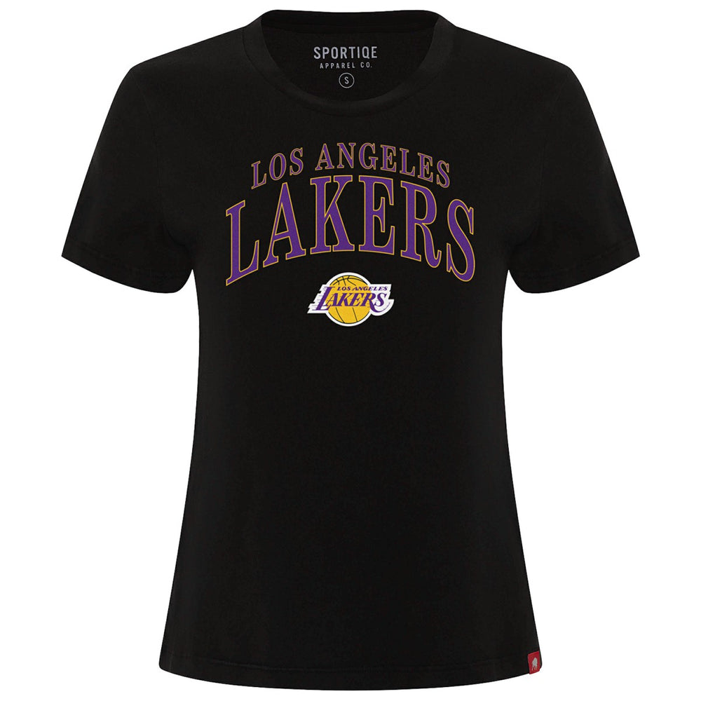 Los Angeles Lakers Sportiqe Women's Arcadia Boxy T-Shirt Black