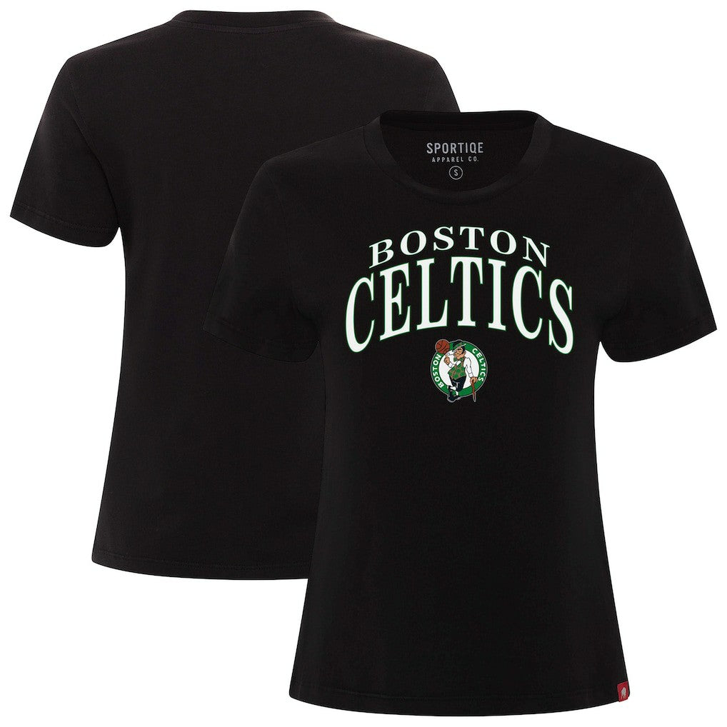 Boston Celtics Sportiqe Women's Arcadia Boxy T-Shirt Black