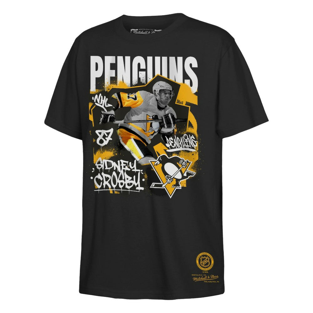 Sidney Crosby Pittsburgh Penguins Mitchell & Ness Youth Photo Reel Graphic T-Shirt - Black | US 202995899