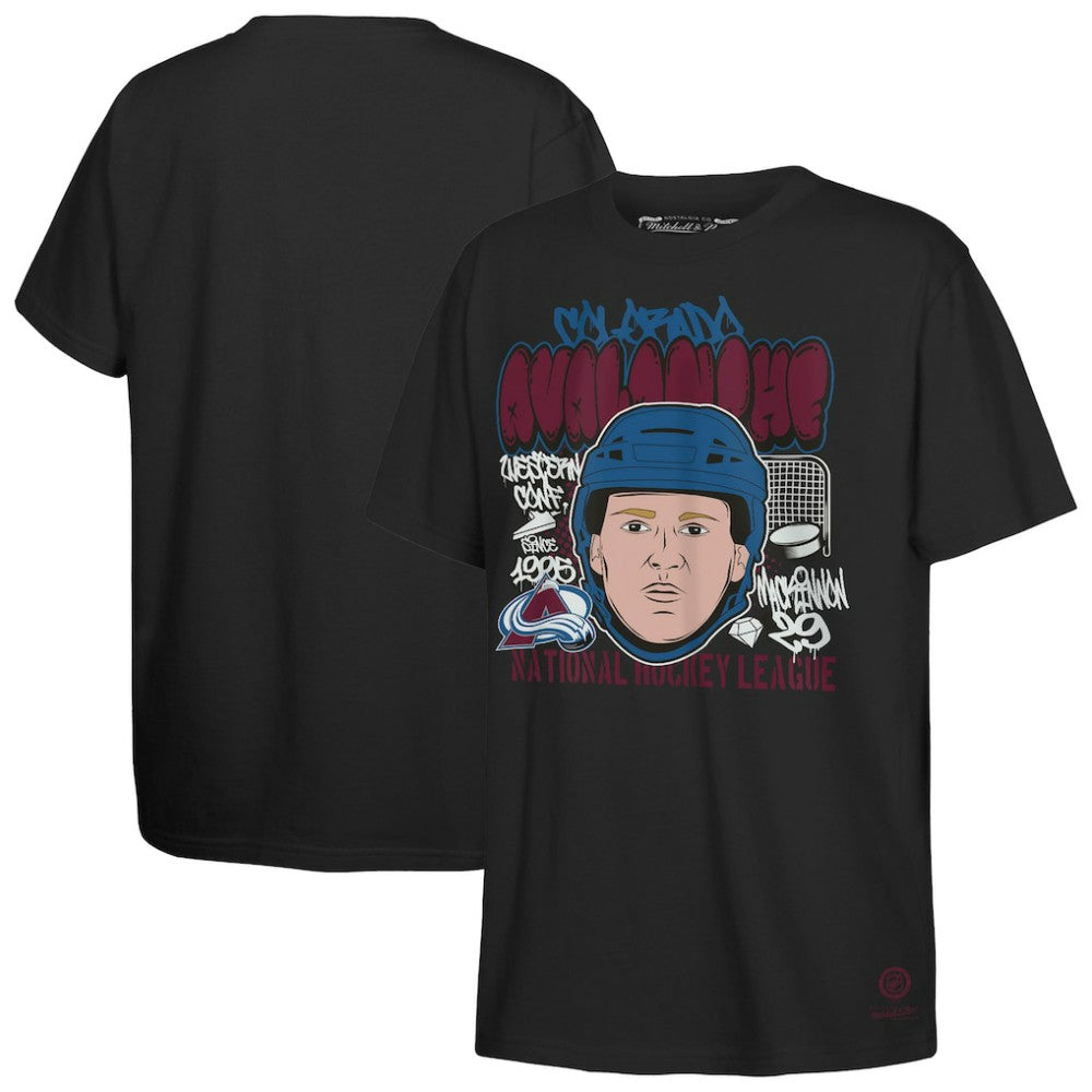 Nathan MacKinnon Colorado Avalanche Mitchell & Ness Youth Caricature T-Shirt - Black | US 202995904