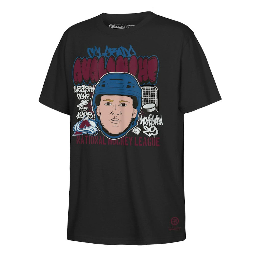 Nathan MacKinnon Colorado Avalanche Mitchell & Ness Youth Caricature T-Shirt - Black | US 202995904