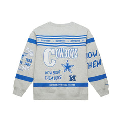 Dallas Cowboys All Over Print Retro Fleece Sweatshirt - Heather Gray Sweatshirts