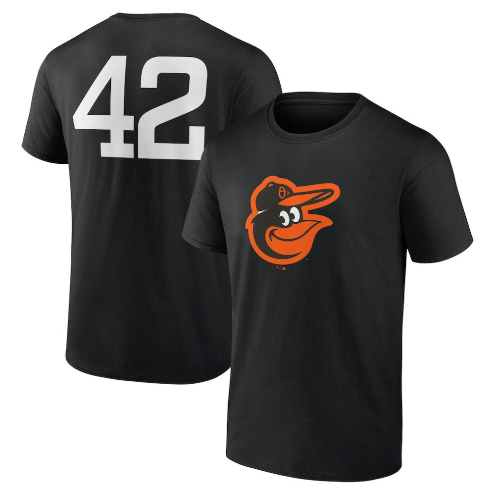 Baltimore Orioles Jackie Robinson Day Name & Number T-Shirt - Black T-shirts