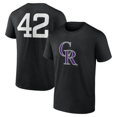 Colorado Rockies Jackie Robinson Day Name & Number T-Shirt - Black T-shirts