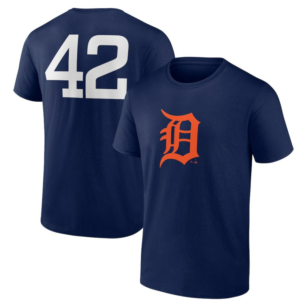 Detroit Tigers Jackie Robinson Day Name & Number T-Shirt - Navy T-shirts