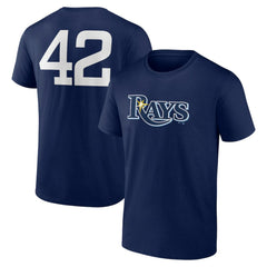 Tampa Bay Rays Jackie Robinson Day Name & Number T-Shirt - Navy T-shirts