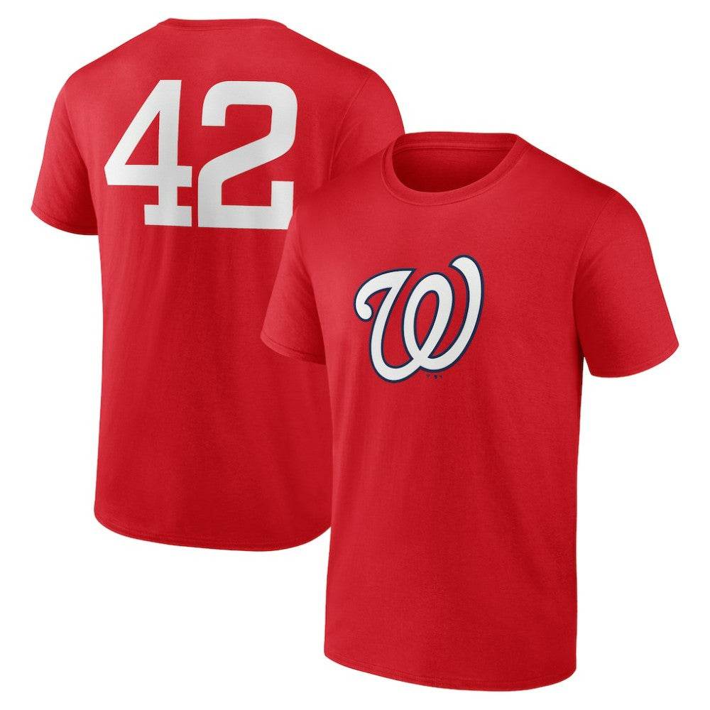 Washington Nationals Jackie Robinson Day Name & Number T-Shirt - Red T-shirts