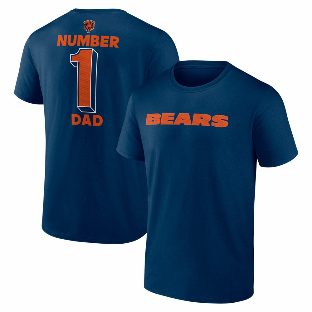 Chicago Bears #1 Dad Jersey T-Shirt - Navy T-shirts