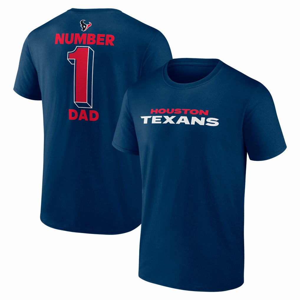 Houston Texans #1 Dad Jersey T-Shirt - Navy T-shirts