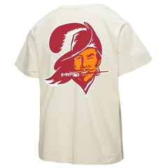 Tampa Bay Buccaneers Women's 50th Season Pirate Oversized Boyfriend T-Shirt - Cream T-shirts