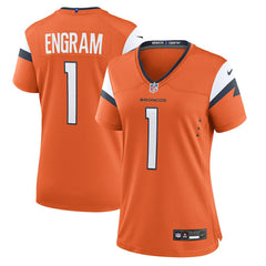 Evan Engram Denver Broncos Women's Team Game Jersey - Orange Jerseys