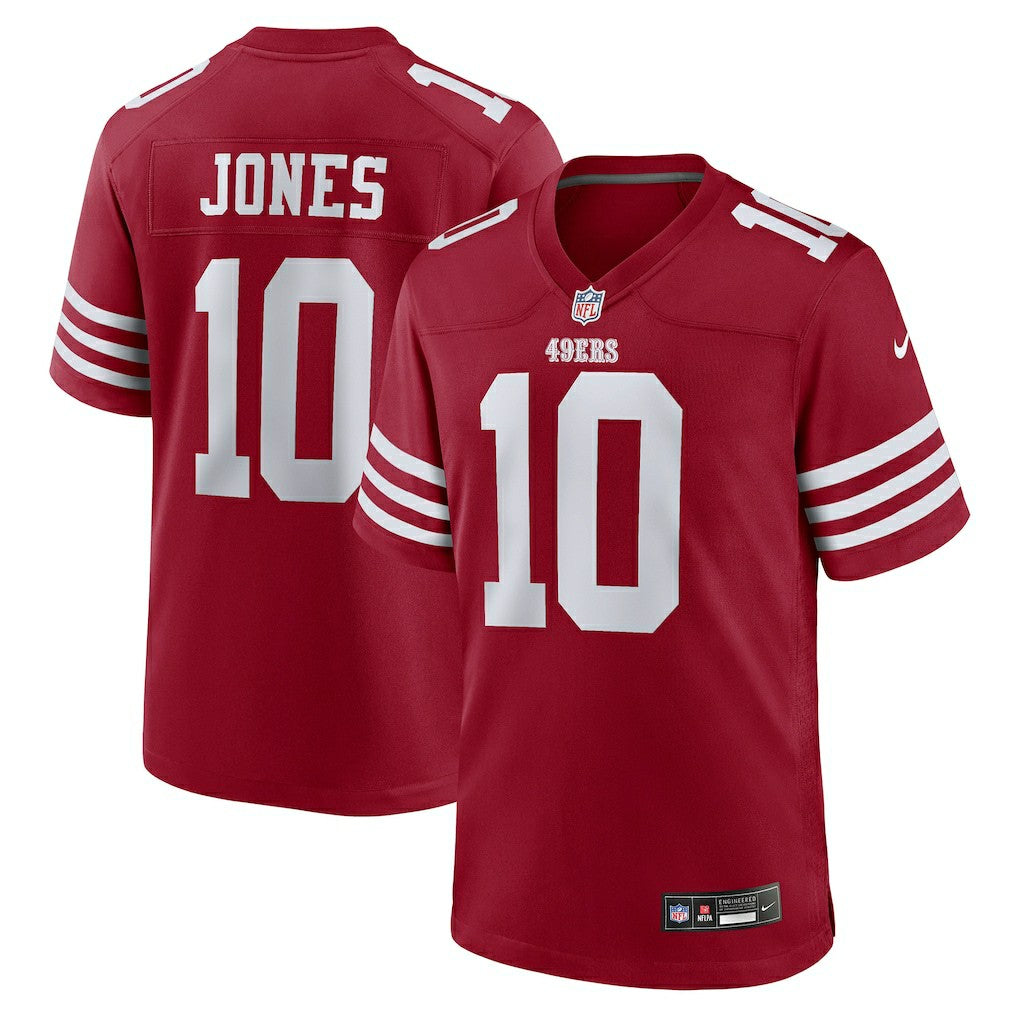 Mac Jones San Francisco 49ers Team Game Jersey - Scarlet Jerseys